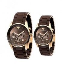 EMPORIO ARMANI AR5890 &amp; AR5891 - ARMANI HIS AND HERS WATCHES SET - £202.56 GBP