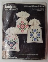 Janlynn Counted Cross Stitch #50-811 Set Of Three Colonial Sachet Bags - $24.74