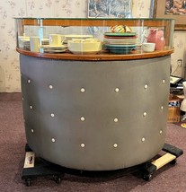 Vintage Curved Glass Counter With Display Case And Cash Drawer - £293.67 GBP