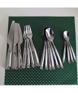 Gourmet Settings GS Stainless Flatware Glossy 21 Piece Lot 18/0 Curved H... - $39.99