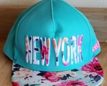 NEW YORK  Floral Bill Souvenir Baseball Cap Hat Snap Back One Size PLEAS... - $12.34