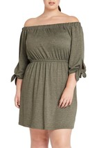 Olive Off the Shoulder Heathered Dress Plus Size ! Only $69.00 Free Ship... - $69.00