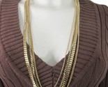 Vintage Trifari Multi Chain Long Gold Necklace Cable Box Chain 32&quot; - £12.66 GBP