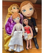 Lot of 4 Disney Plush Rapunzel Brave Frozen II Mulan Stuffed Movie Chara... - £11.77 GBP
