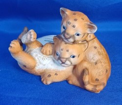 Vintage 1993 Curious Cougars  Masterpiece Porcelain by Homco - £18.63 GBP