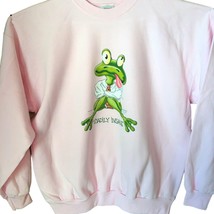 Frog Sweatshirt Toadily Insane Funny Design Hanes Unisex Size XL Pink NEW - £21.94 GBP