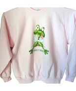 Frog Sweatshirt Toadily Insane Funny Design Hanes Unisex Size XL Pink NEW - $28.05