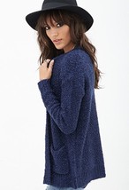 Forever 21 Textured Knit Cardigan, Navy, Size L, Nwt - £12.58 GBP