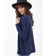 FOREVER 21 TEXTURED KNIT CARDIGAN, NAVY, SIZE L, NWT - $15.75