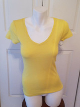 Ralph Lauren Sport Stretch Ladies Casual Yellow Polo T-SHIRT Top Sz M - £7.87 GBP