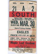 Eagles 1977 Ticket Stub Original Maple Leaf Gardens Toronto Red Section ... - £14.75 GBP