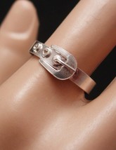 Vintage sterling Victorian Buckle ring Size 7 1/2 silver eternity weddin... - £107.91 GBP