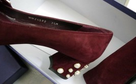 NIB 100% AUTH Stuart Weitzman Pearlstrap Embellished Mary Jane Pump 7.5M $455 - £158.24 GBP