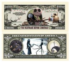 Nightmare Before Christmas Jack Skellington 25 Pack Collectible Dollar Bill - £10.98 GBP
