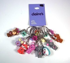 Claire&#39;s set of 8 BFF Forest Friends 3D keyring or bag clip NEW - £11.87 GBP