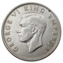 1937 New Zealand Silver 1/2 Crown in XF Condition KM# 11 - $62.37