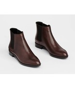 Ann Taylor Gail Chelsea Leather Boots, Deep Brandywine, size 8.5, NIB - £86.52 GBP