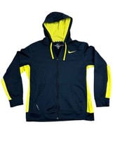 Nike Therma-Fit Full-Zip Hooded Jacket Hoodie Gold Navy Blue Men&#39;s LARGE... - £31.22 GBP