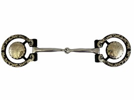 Western Saddle Horse Offset D Ring Snaffle Bit 5.25&quot; w/ Silver Accents +... - £31.01 GBP