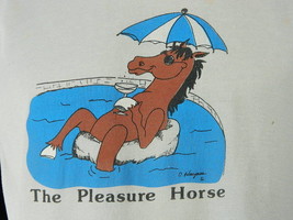 Vintage 80s The Pleasure Horse Jerzees Trashed Graphic Thin T Shirt L Ma... - $760.50 MXN