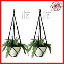 Durable 2 Pack 43-Inch Macrame Plant Hangers with Swag Hooks - Gift of G... - $32.97