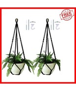 Durable 2 Pack 43-Inch Macrame Plant Hangers with Swag Hooks - Gift of G... - $32.97