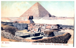 Temple Chafra Sphinx et Pyramide Cheops Cairo Egypt Postcard - £5.49 GBP