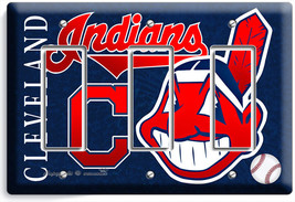 Cleveland Indians Baseball Triple Gfci Light Switch Wall Plate Cover Home Decor - £13.14 GBP