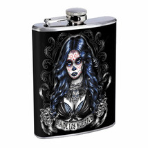 Sugar Skull D17 8oz Hip Flask Stainless Steel Day of the Dead Los Muertos Art - £11.63 GBP
