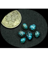 4.0 cwt. Very Rare Vintage Indian Mountain Lot of 6 Turquoise Cabochons  - £39.15 GBP