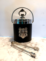 Vintage Ice Bucket Metal/Plastic w/ Tongs Made in France Accessories Barware - £32.10 GBP