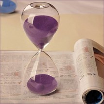 Sifting Sands of Time H60 Minutes Clear Hand Blown Glass Contemporary Hourglass - £50.30 GBP