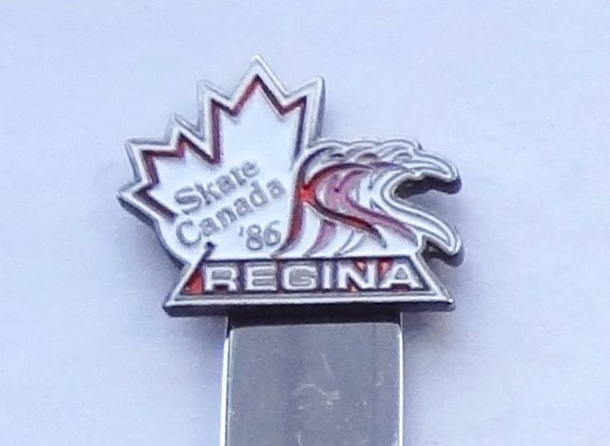Collector Souvenir Spoon Canada Saskatchewan Regina Skate Canada Competition '86 - $3.99