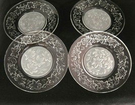 Princess House Fantasia Clear Frosted 8&quot; Luncheon Salad Plates Lot of 4 ... - £14.78 GBP