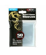 2 pack (100) BCW BOARD GAME SLEEVES for cards 70MM X 70MM Square No.1 - $17.56