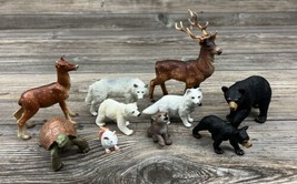 Lot Of 10 North American Animal Figurines Toys Collectible Safari &amp; Papa... - £16.59 GBP