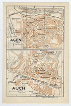 1926 Original Vintage City Map Of Agen Aquitaine / Auch MIDI-PYRENEES / France - £16.99 GBP