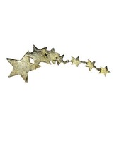 Vintage Ultra Craft Brooch/Pin Shooting Stars Textured Gold Tone 6 Inches Dangle - £17.01 GBP