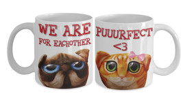 Couples Mugs &quot;Cute Cat Couples Mug His Hers Relationship Coffee Mugs&quot; We Are Puu - £24.01 GBP