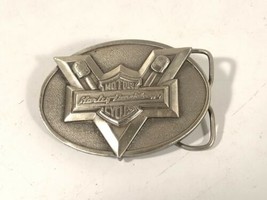 Harley Davidson Cycles Vintage V Twin Pewter Belt Buckle Display Made In USA - £36.97 GBP