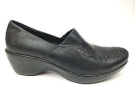 Ariat Shoes Womens 9 B Wedge Clogs Black Leather Pull On Round Toe 21160 - $39.95