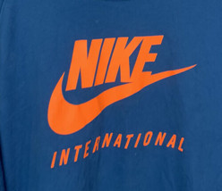 Nike International Crew Shirt Shirt Sleeve Shirt Athletic Casual Blue Me... - $34.99