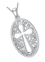 Cross Necklace 925 Sterling Silver Jewelry - £98.23 GBP