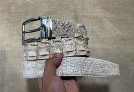 Size 38&quot; Genuine Himalayan Hornback Alligator Crocodile Leather Belt Width 1.5&quot; - £49.98 GBP