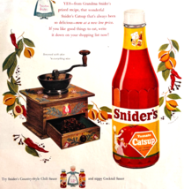 1953 Snider&#39;s Ketchup Advertisement Vintage Antique Condiment Chili Sauc... - $29.99