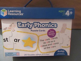 Early Phonics Puzzle Cards Learning Resources 2-Piece Puzzles Set of 20 ... - $8.91