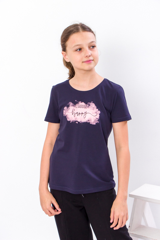 T-Shirt (Girls), Summer,  Nosi svoe 6012-036-33 (chornylno-synij-choose) Item image 3