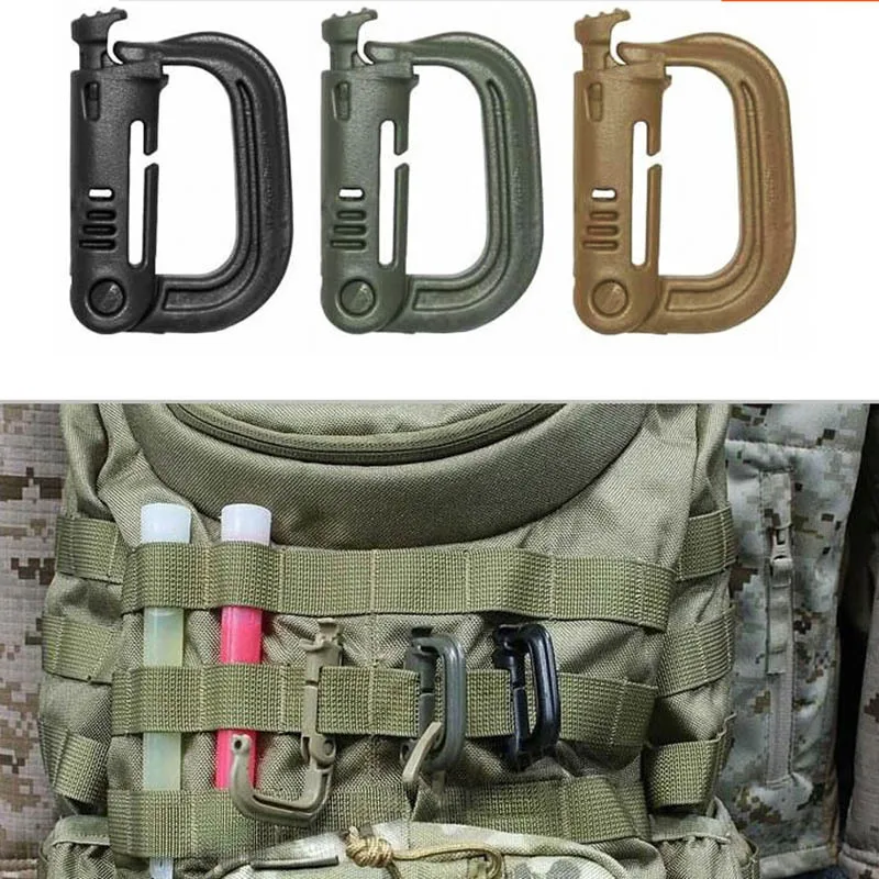 Molle Tactical Backpack Carabiner Outdoor Plastic EDC Shackle Carabiner - £7.00 GBP+