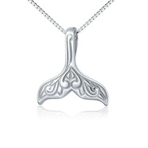 S925 Sterling Silver Dolphin Mermaid Tail Pendant Necklace, Box Chain,18 inches - £53.21 GBP