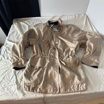Women's Beige Cinch Waist Utility Jacket Coat Size M Casual Long Sleeve - $23.76